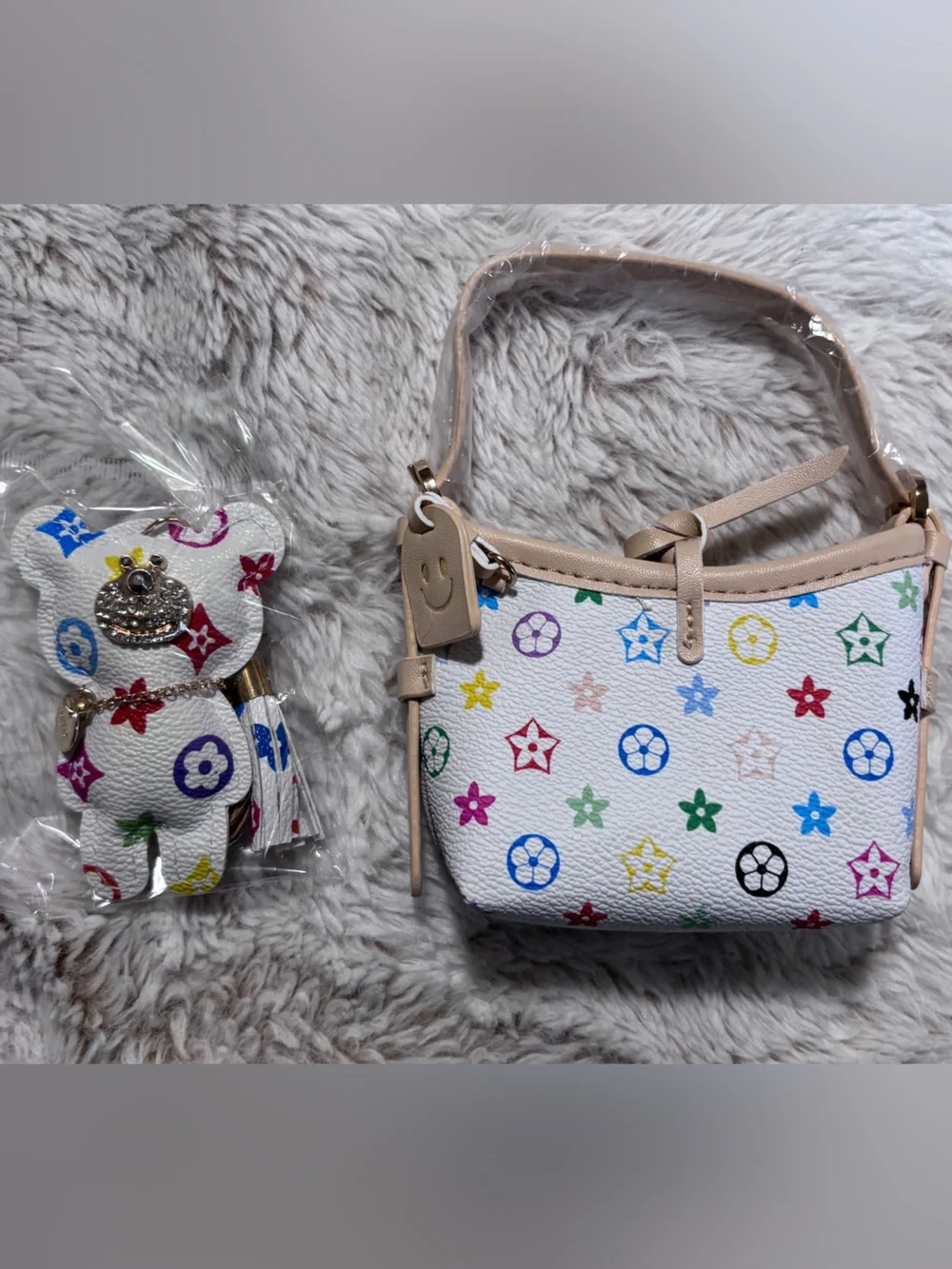 Monogram Kids Mini Purse and Teddy Bear Purse Charm